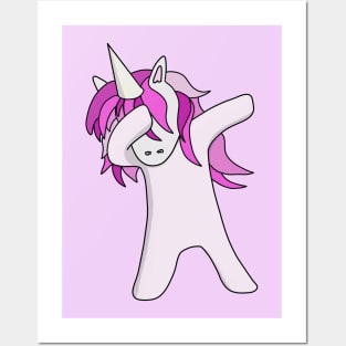 Cute Dabbling Unicorn Posters and Art